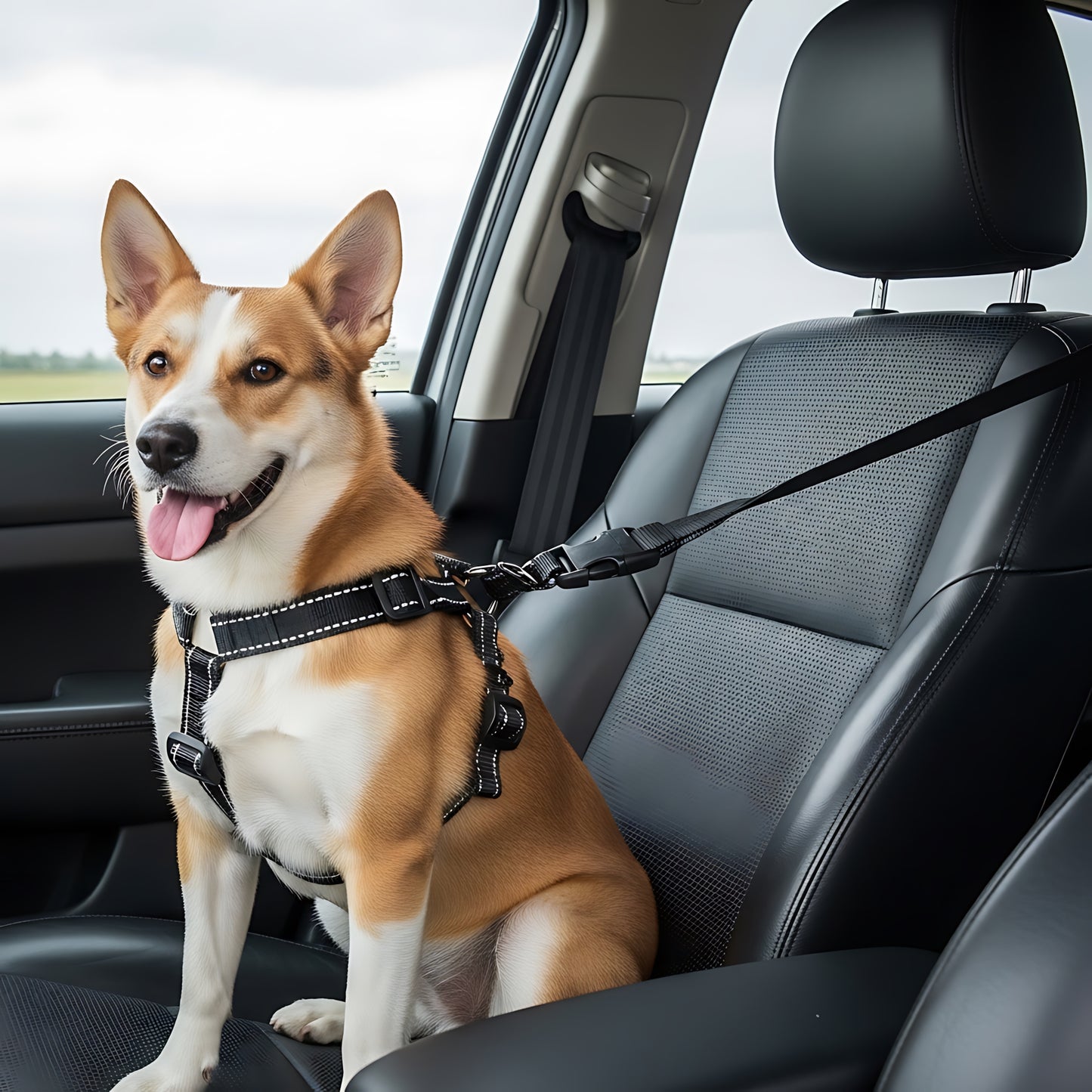 Dog Seat Belt Safety Harness for Car Travel Protection Adjustable Pet Restraint