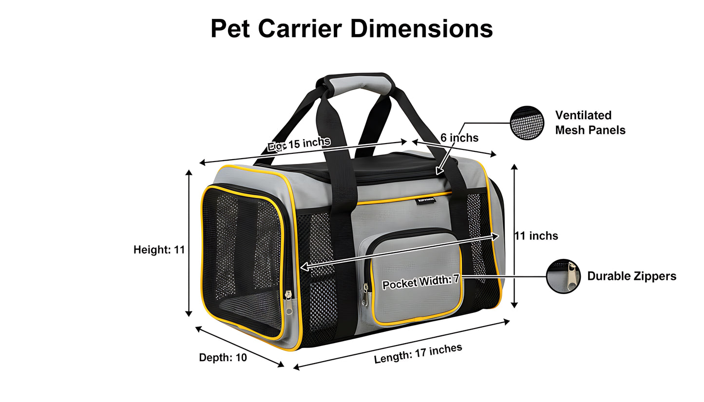 Foldable Pet Travel Carrier Bag (Breathable & Lightweight)