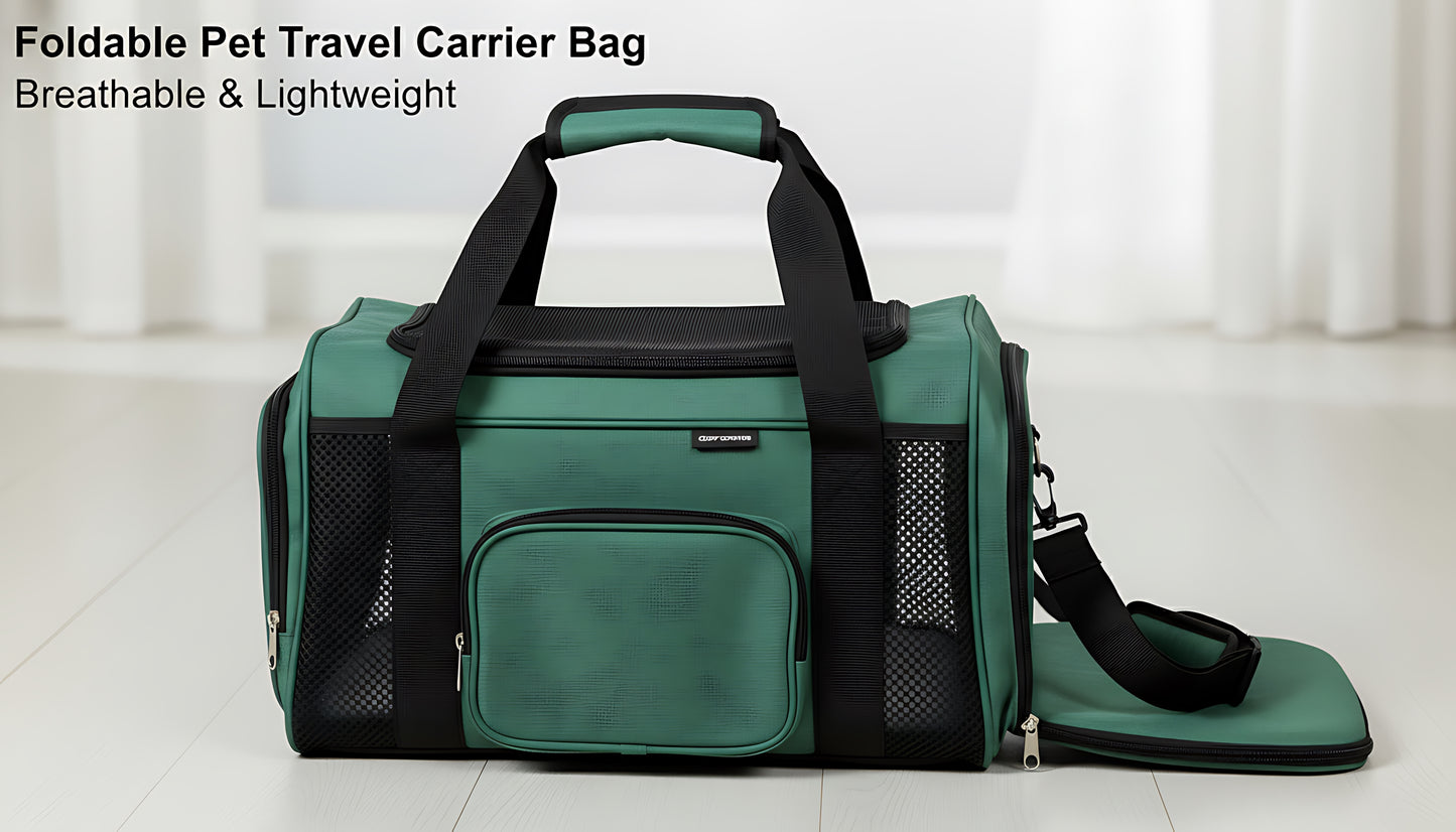Foldable Pet Travel Carrier Bag (Breathable & Lightweight)