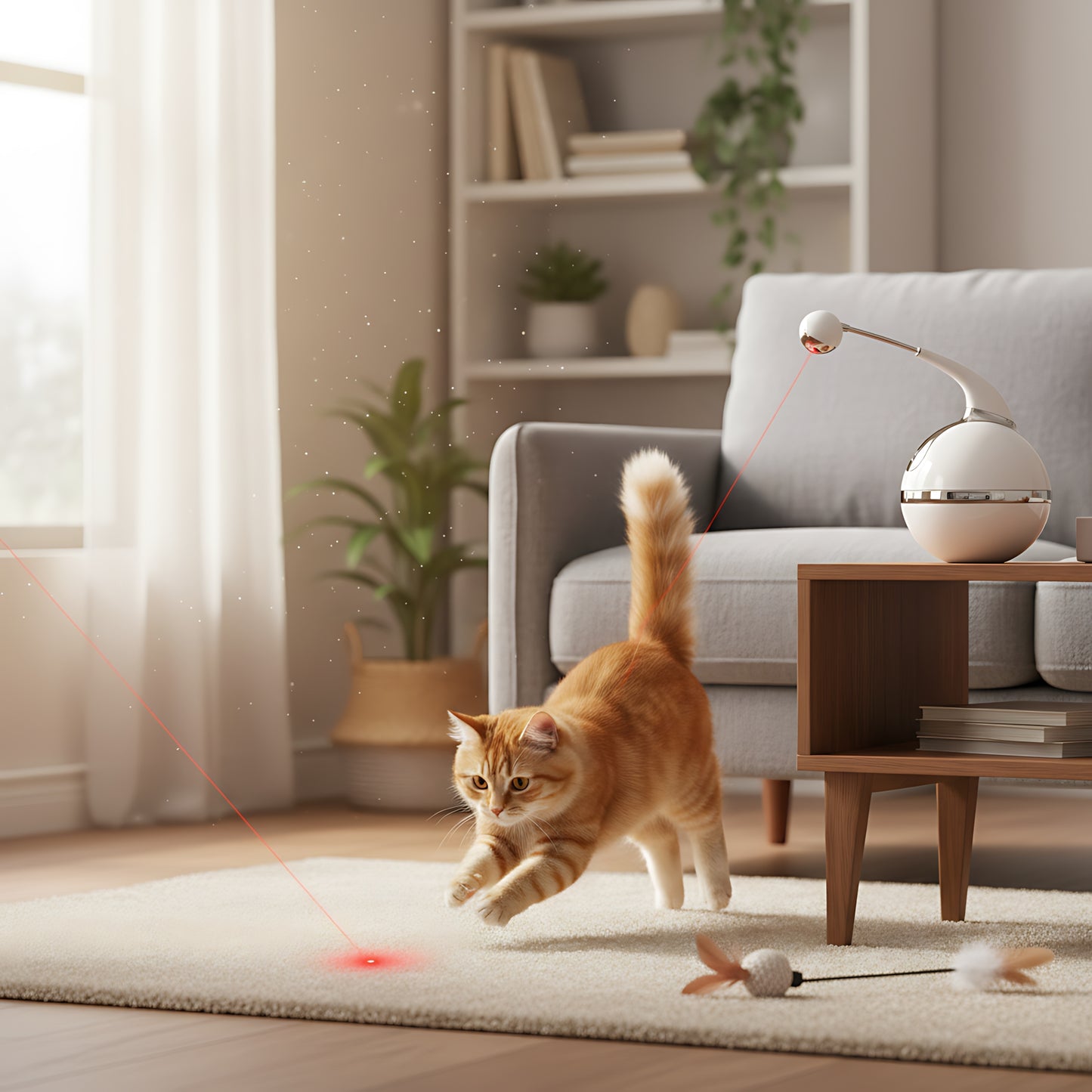 Automatic Laser Cat Toy USB Rechargeable Interactive Toy for Indoor Cats
