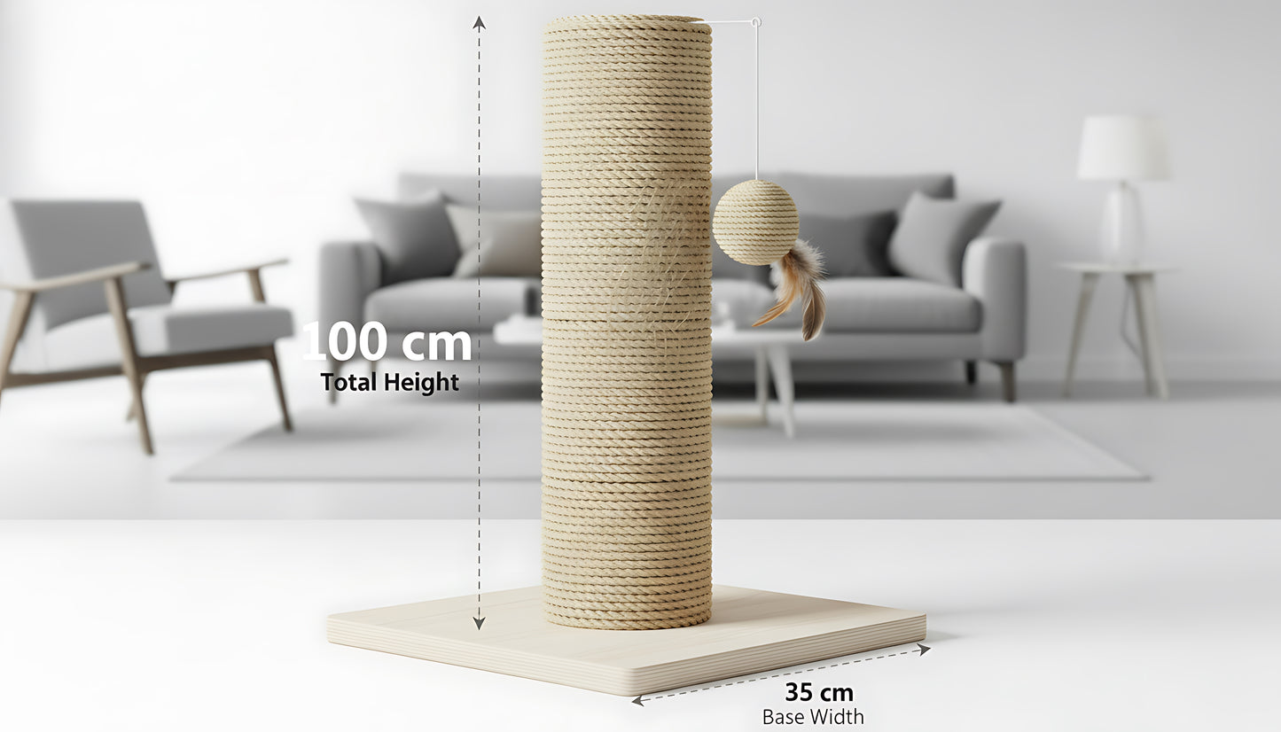 Durable Cat Scratching Post with Sisal Rope (Furniture Protection)