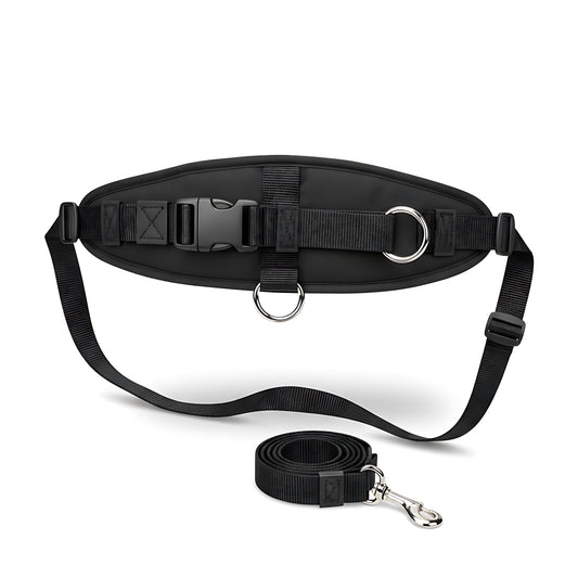 Hands-Free Dog Leash with Waist Belt Adjustable Running Walking Bungee Lead for Dogs