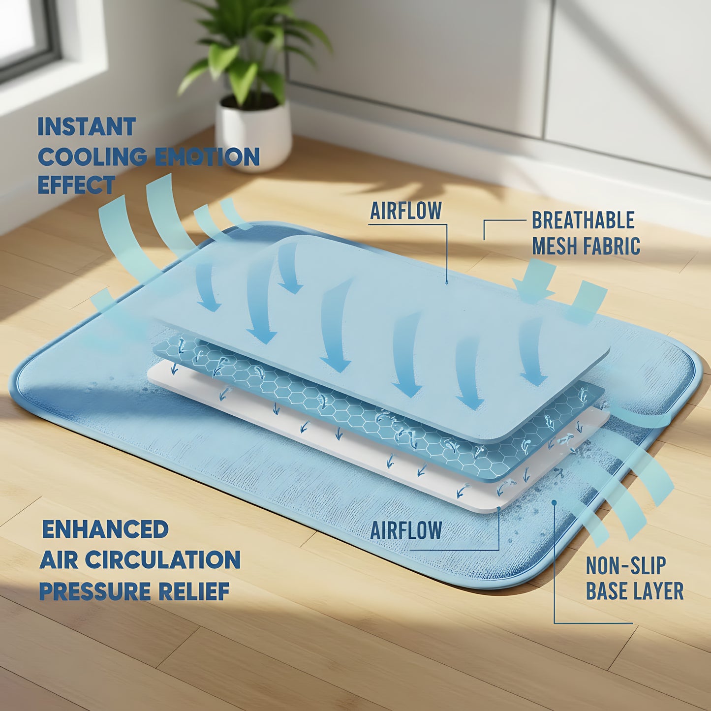 Cooling Pet Mat Summer Dog and Cat Bed Breathable Washable Pet Pad for Heat Relief