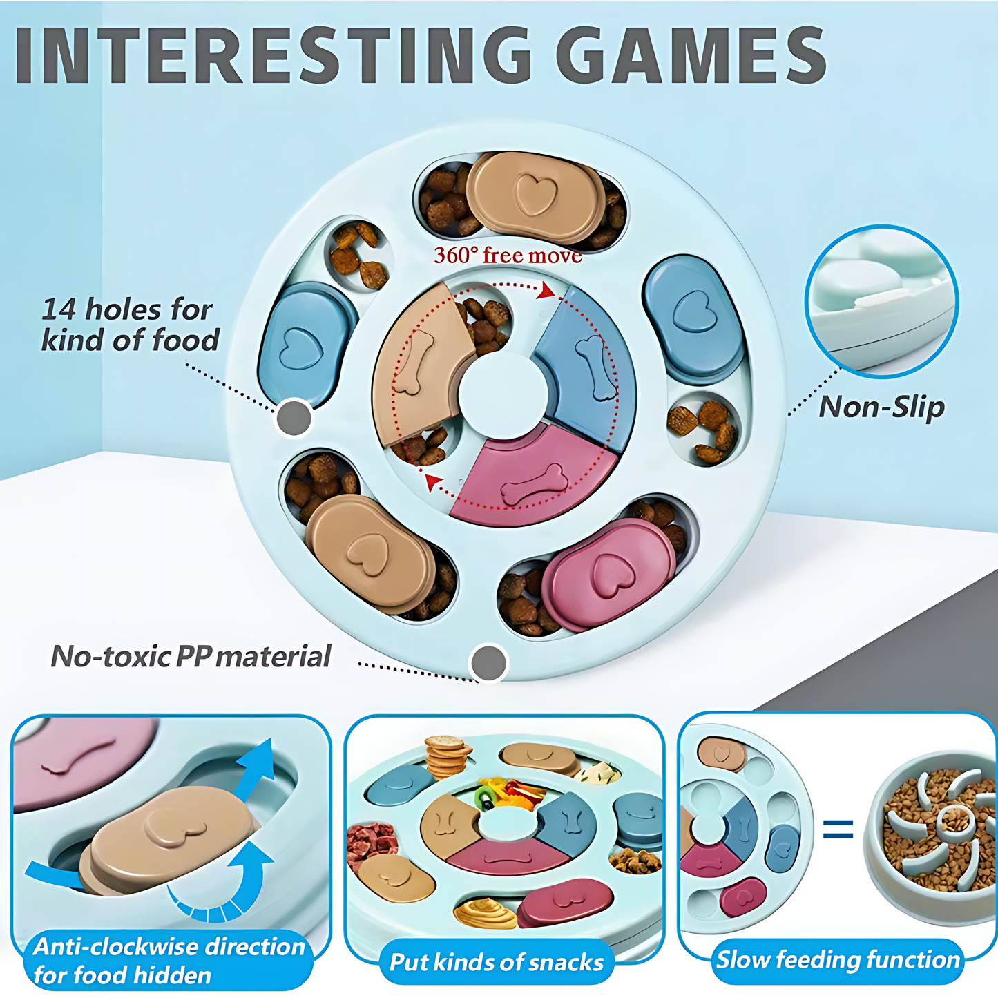 Dog Food Puzzle Bowl – Slow Feeding & Mental Stimulation Toy