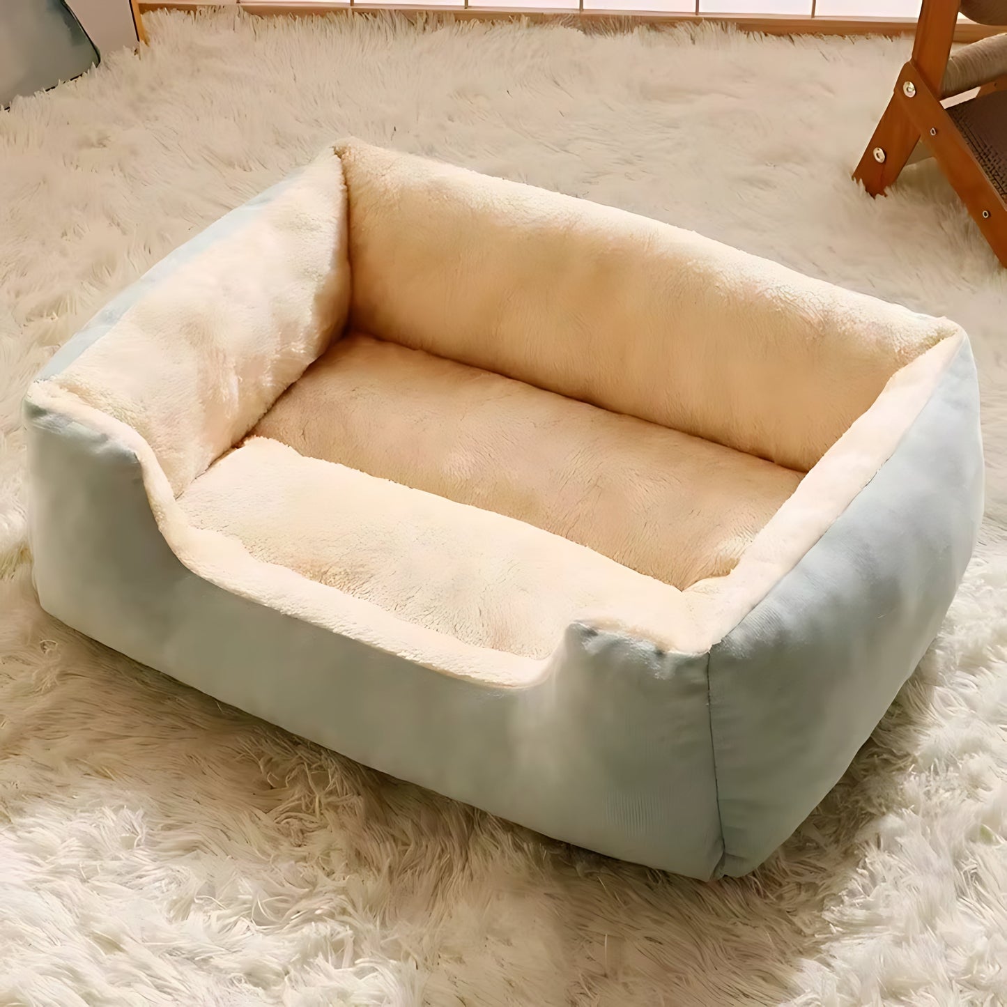Soft Winter Cat & Dog Bed – Warm Cushion Basket House for Pets
